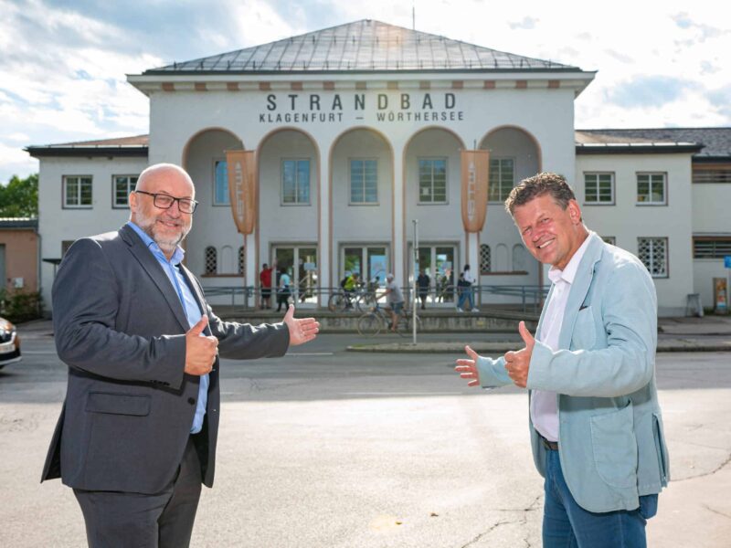 Strandbad Klagenfurt Wiedereröffnung_STW-Vorstand ErwinSmole_BGM ChristianScheider_(C)STW_Hude
