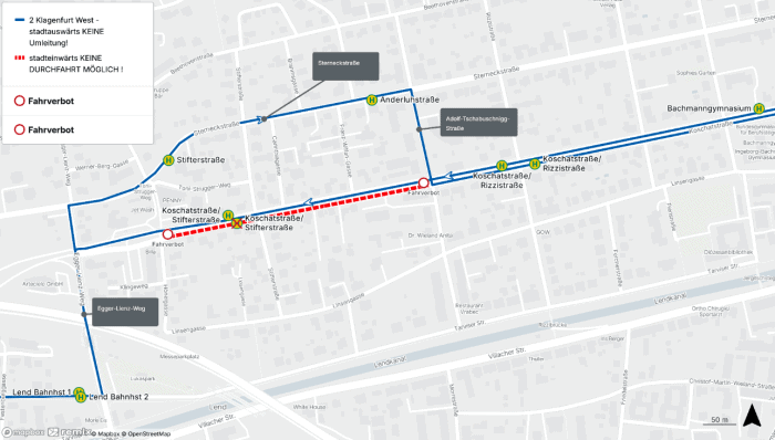 Umleitung Koschatstraße